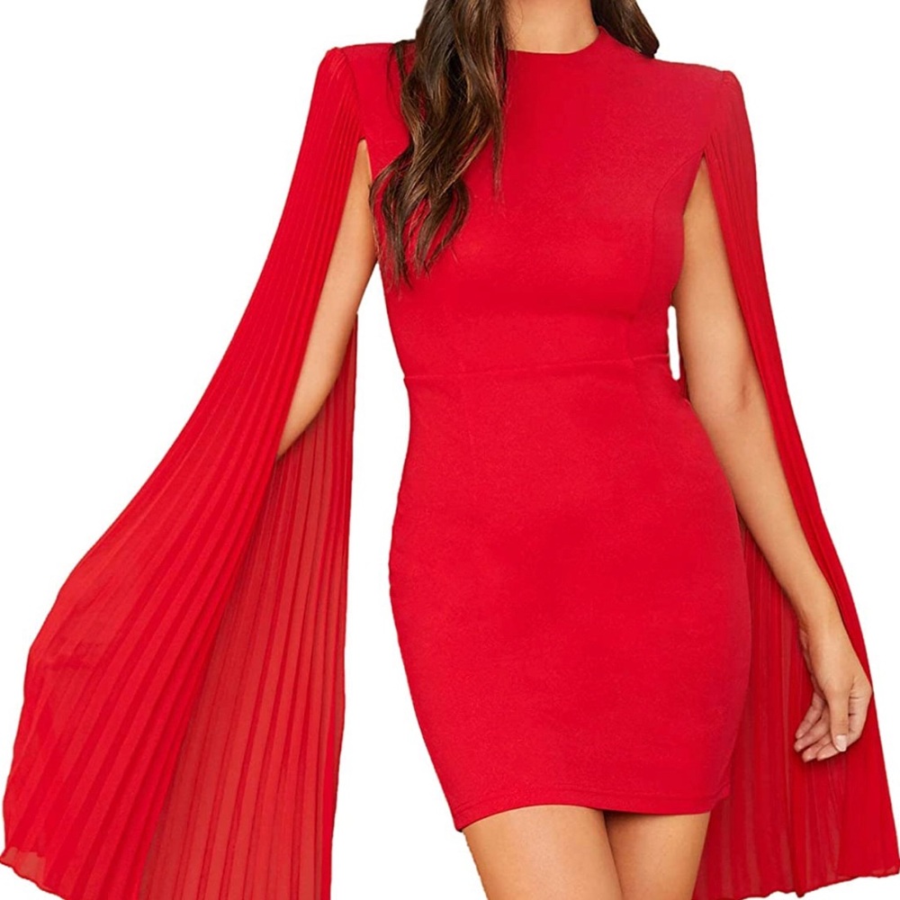 Never Worn Red Cape Dress